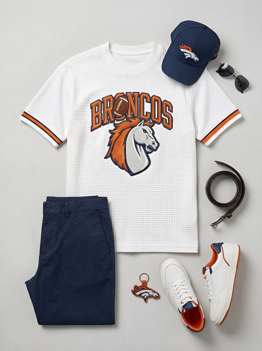 Unisex Denver Broncos Football Horse Logo Printed T-shirt