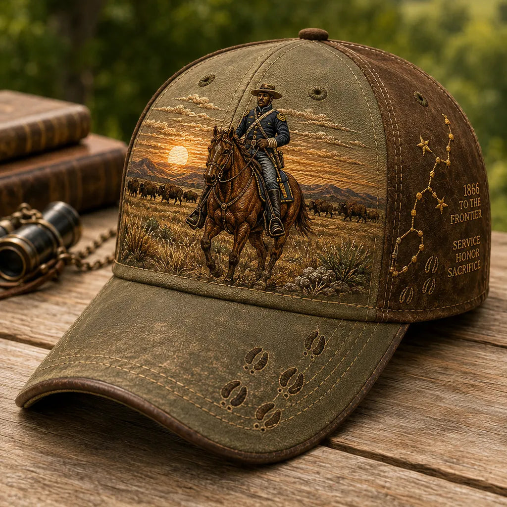 Buffalo Soldiers 1866 Heritage Art Print Vintage Baseball Cap