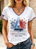 Women's 9.11 Never Forget Printed Casual Tops
