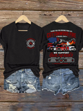 V-Neck Retro Beaver Strong Cottonwood Fire Beaver, Utah We Support Our Heroes Courage • Dedication • Strength • Sacrifice Print T-Shirt