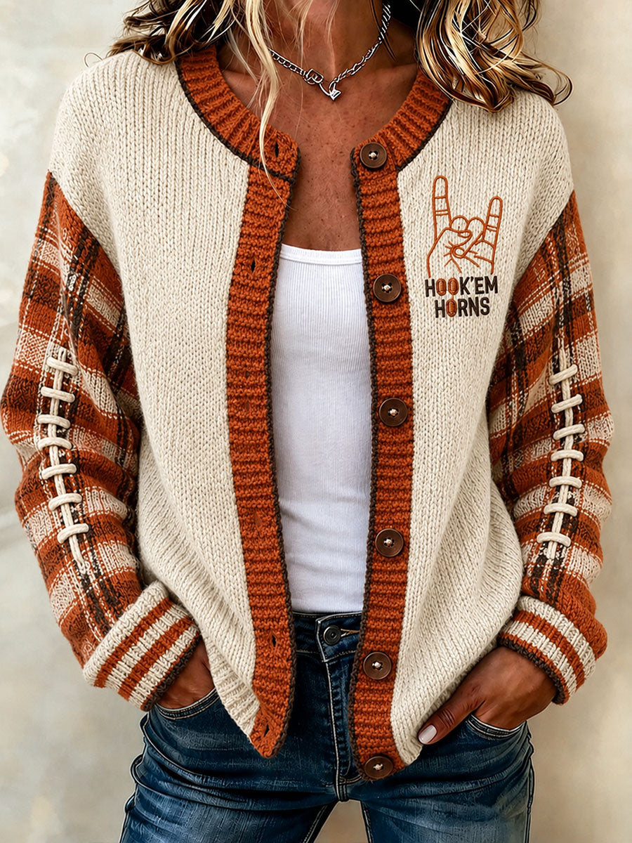 Women's American football knit cardigan
