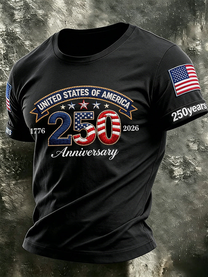 Men'S America Flag Printed Casual T-Shirt