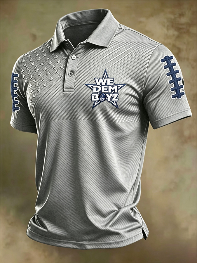 Men'S Retro Football Polo Shirt
