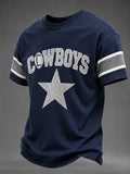 Men'S Football Printed Round Neck T-Shirt
