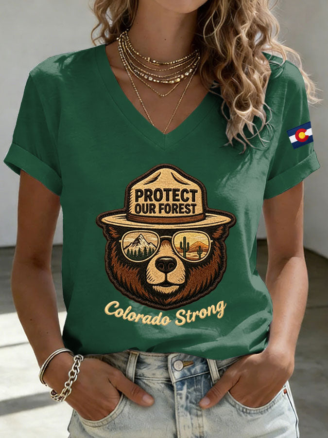 Women'S Colorado Strong Printed V-Neck T-Shirt