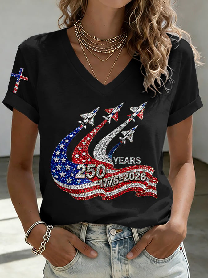 Women's America 250 Years 1776-2026 Print Casual T-shirt