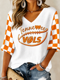Women'S Football Print Waffle Top
