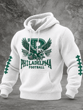 Men's Football Printed Checkered Hooded Sweatshirt
