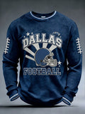 Men's Football Fan Round Neck Waffle Hoodie