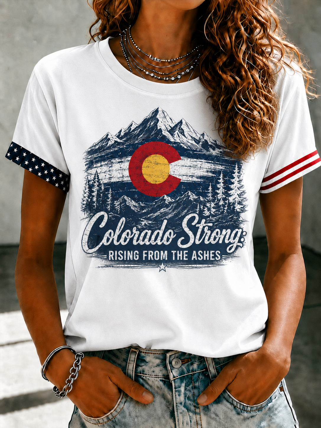 Women'S Colorado Strong: Rising From The Ashesn Printed T-Shirt