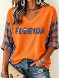 Women'S Football Print Waffle  Top