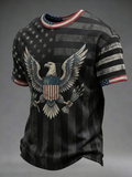 Men's America Flag Eagle Printed T-Shirt