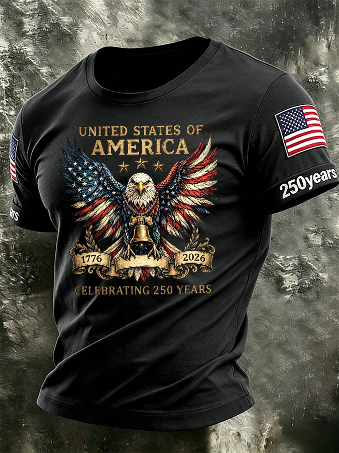 Men'S America Flag Printed Casual T-Shirt