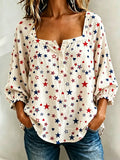 Women's 250th Anniversary  Flower Art  Print Top