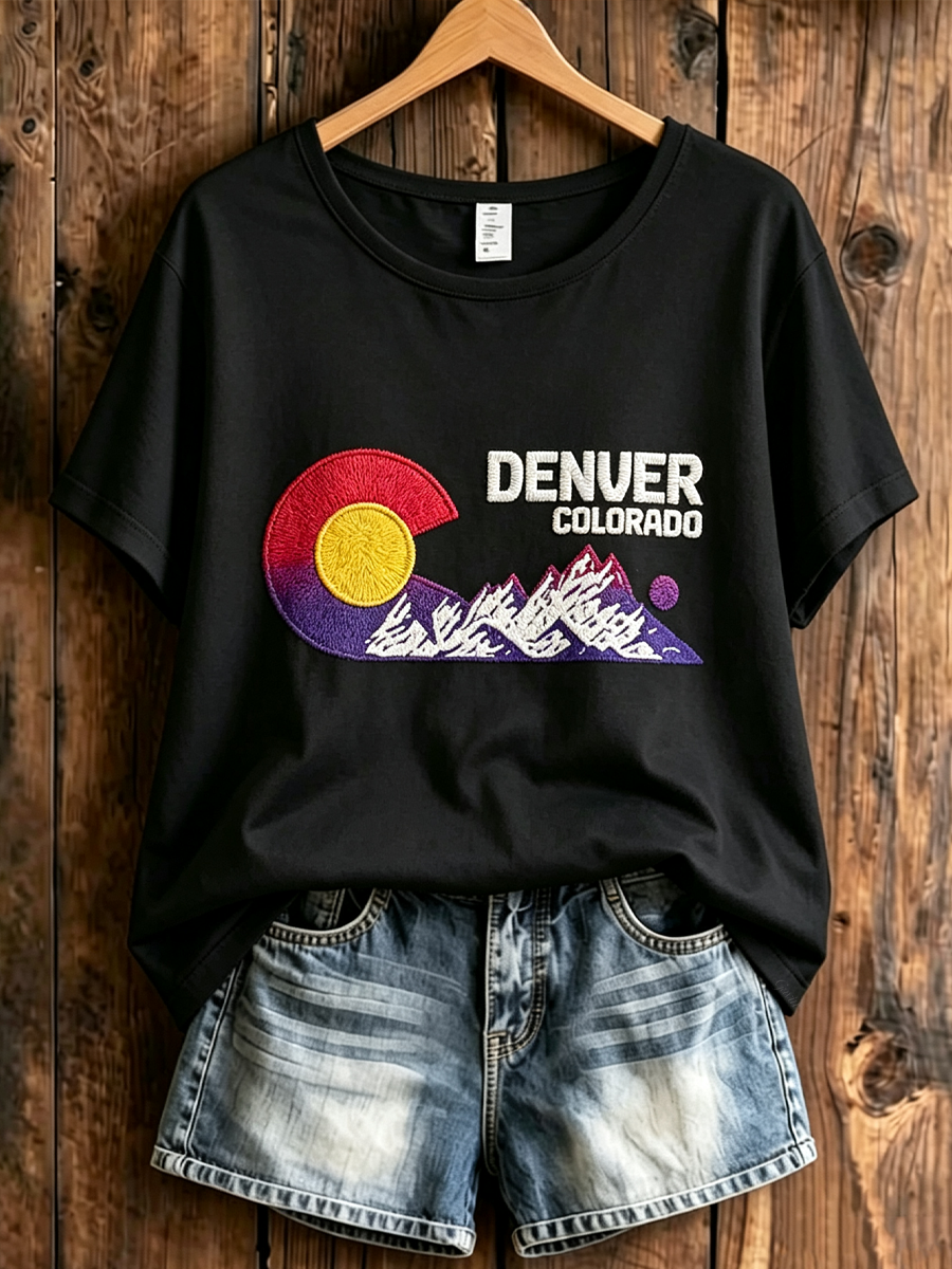 Women'S Colorado Strong Vintage Colorado Flag Mountain Forest T-Shirt