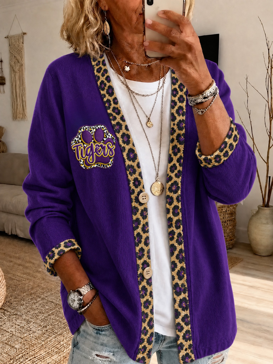 Women'S Football Fan Casual Cardigan Top