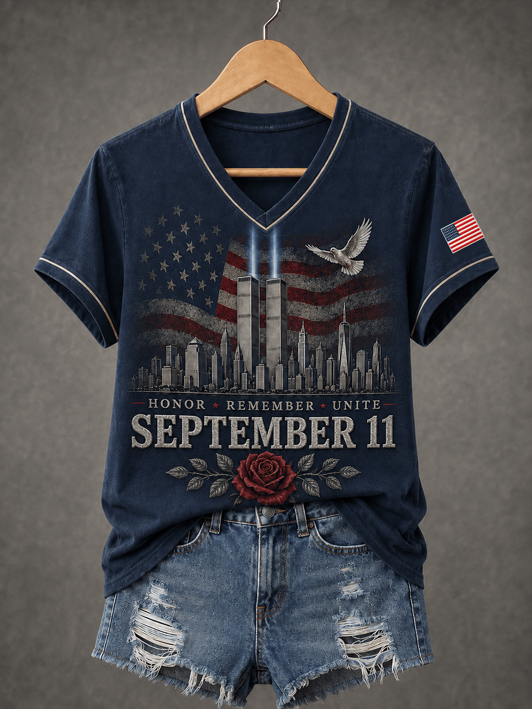 Women's Printed T-Shirt in Memory of 9/11 Victims