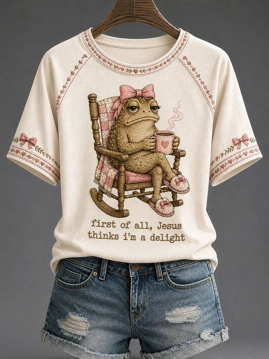 Women's 'Jesus Thinks I'm A Delight' Printed Casual T-Shirt