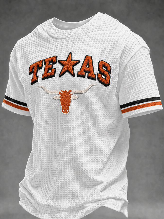 Men's Football Pattern Waffle T-Shirt