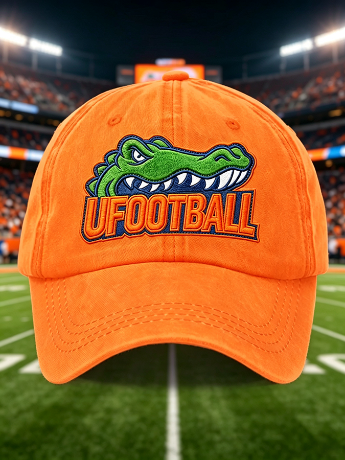 Unisex Football Print Washed Duckbill Cap