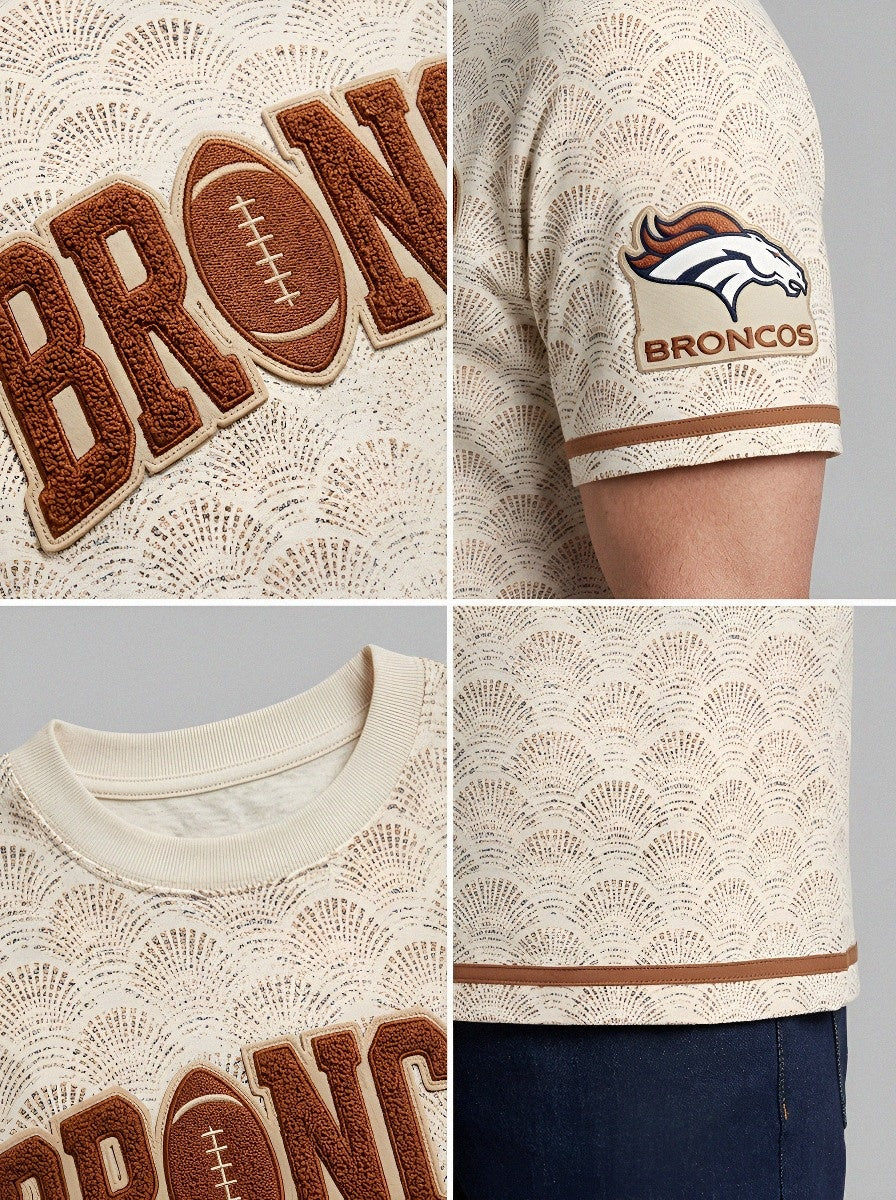 Unisex Denver Broncos Football Logo Pattern Printed T-shirt