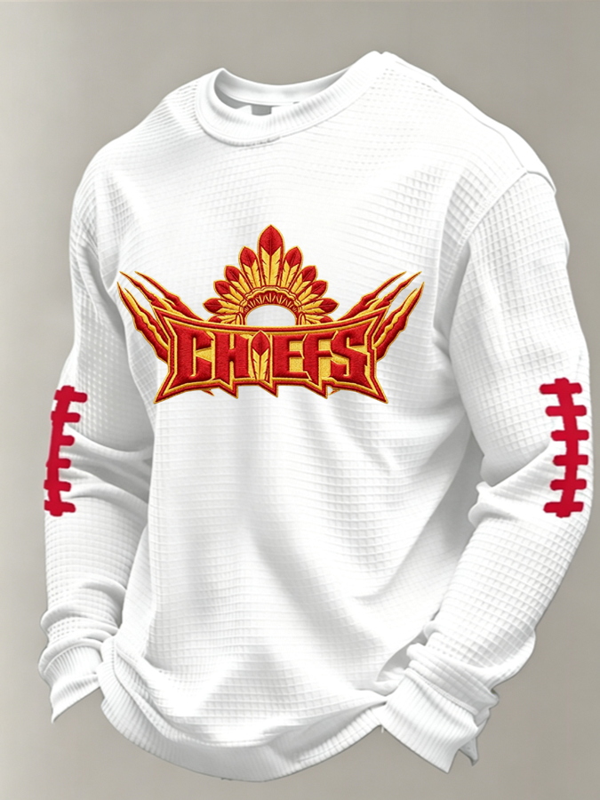 Men'S Football Printed Waffle T-Shirt