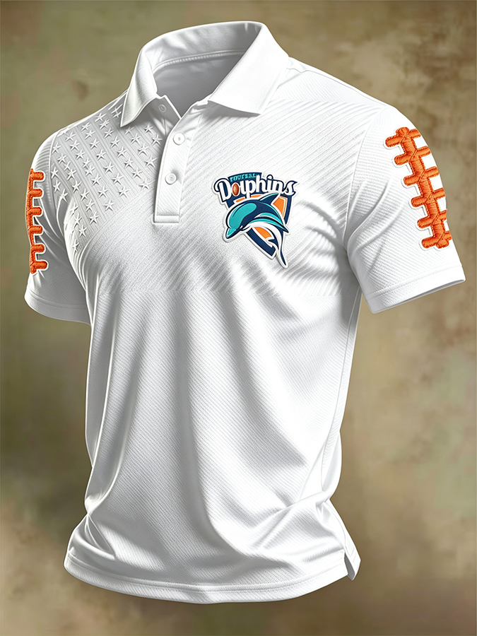 Men'S Retro Football Polo Shirt