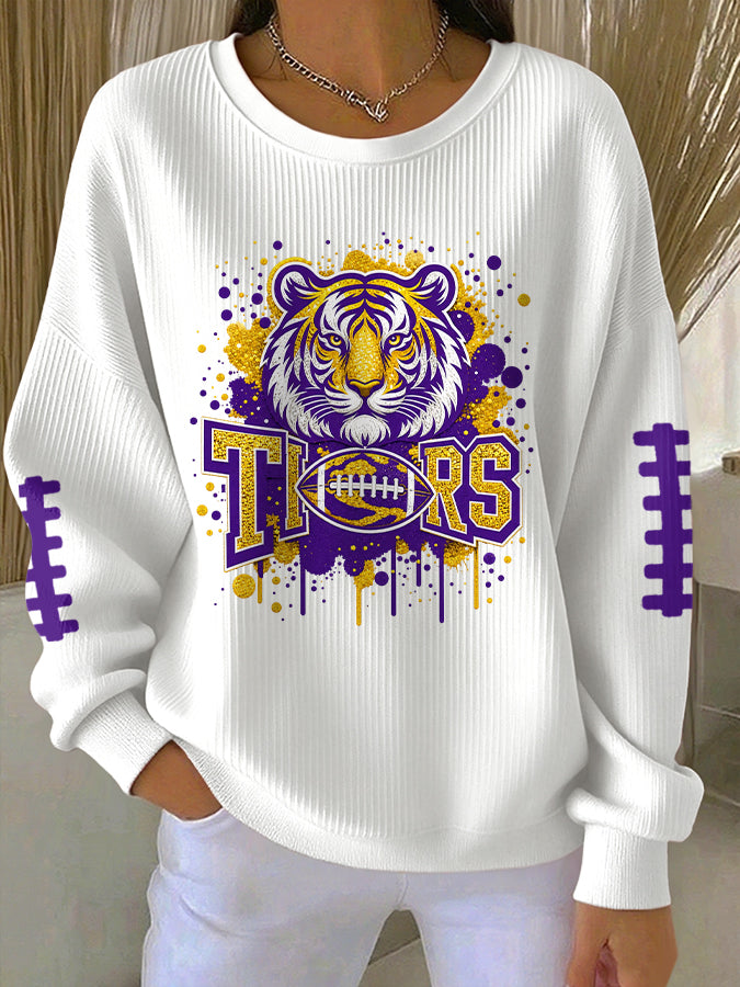 Women'S Football Print Casual Sweatshirt