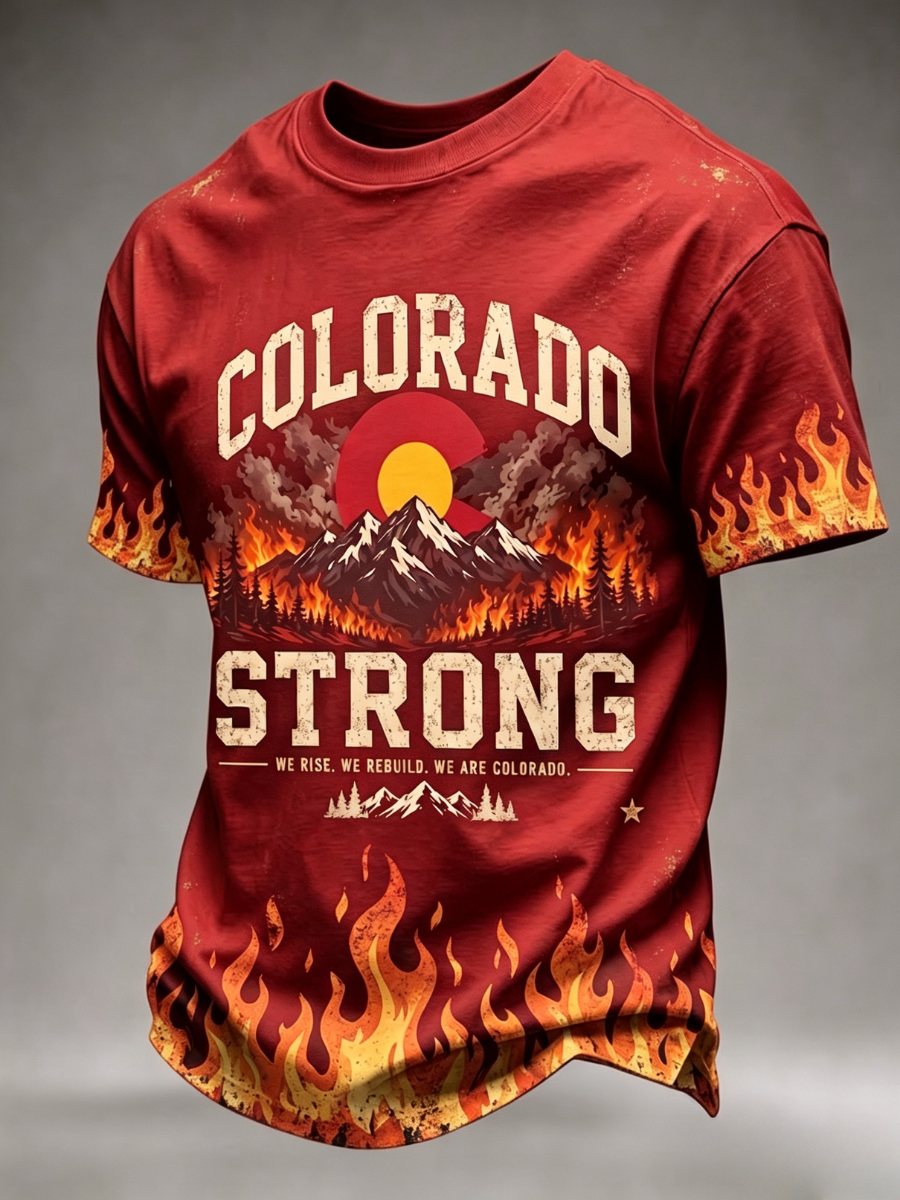 Men'S Colorado Strong Print Short Sleeve T-Shirt
