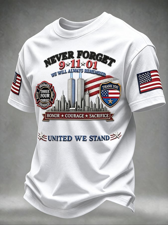 9.11 Never Forget Printed T-Shirts
