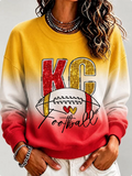 Women's Football Printed Casual Sweatshirt