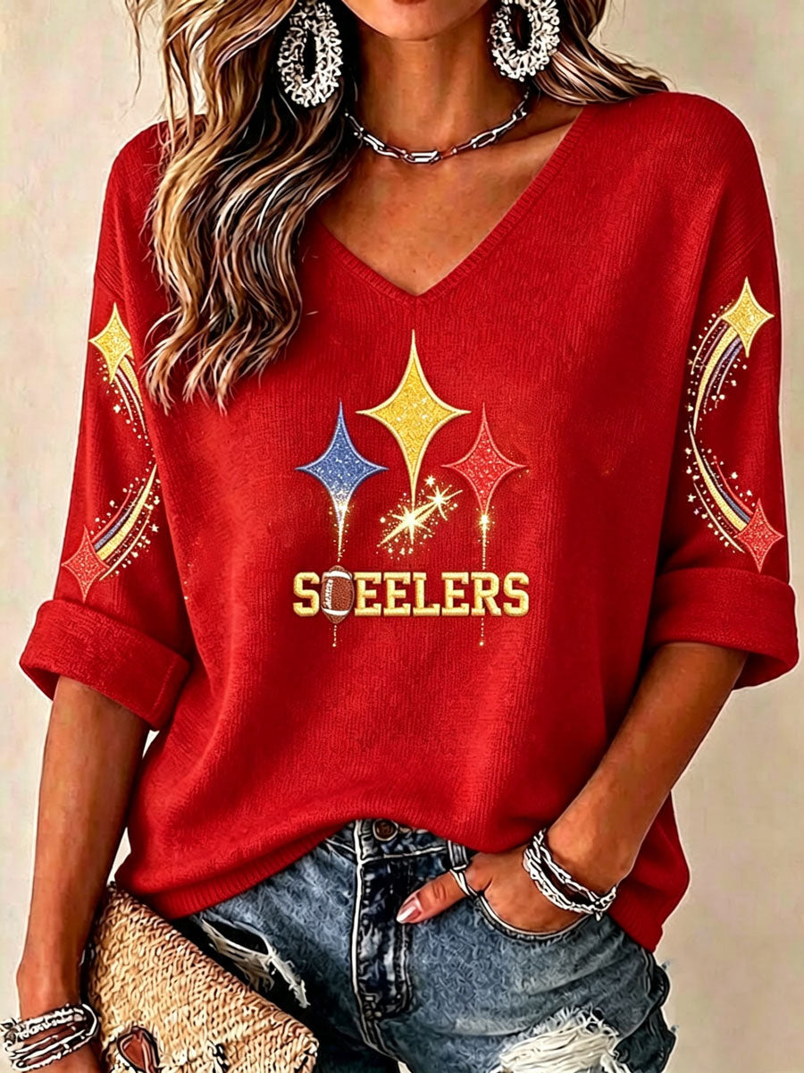 Women'S Football Print Waffle Top