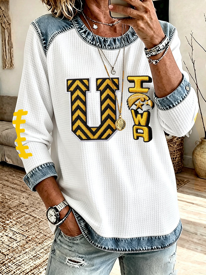 Women'S Football Printed Casual Long Sleeve Top