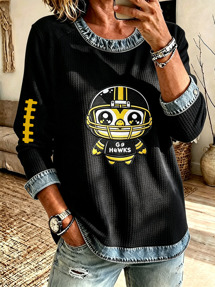 Women'S Football Printed Casual Long Sleeve Top