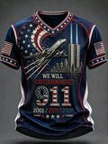 Men's 9/11 Anniversary Casual Printed T-shirt
