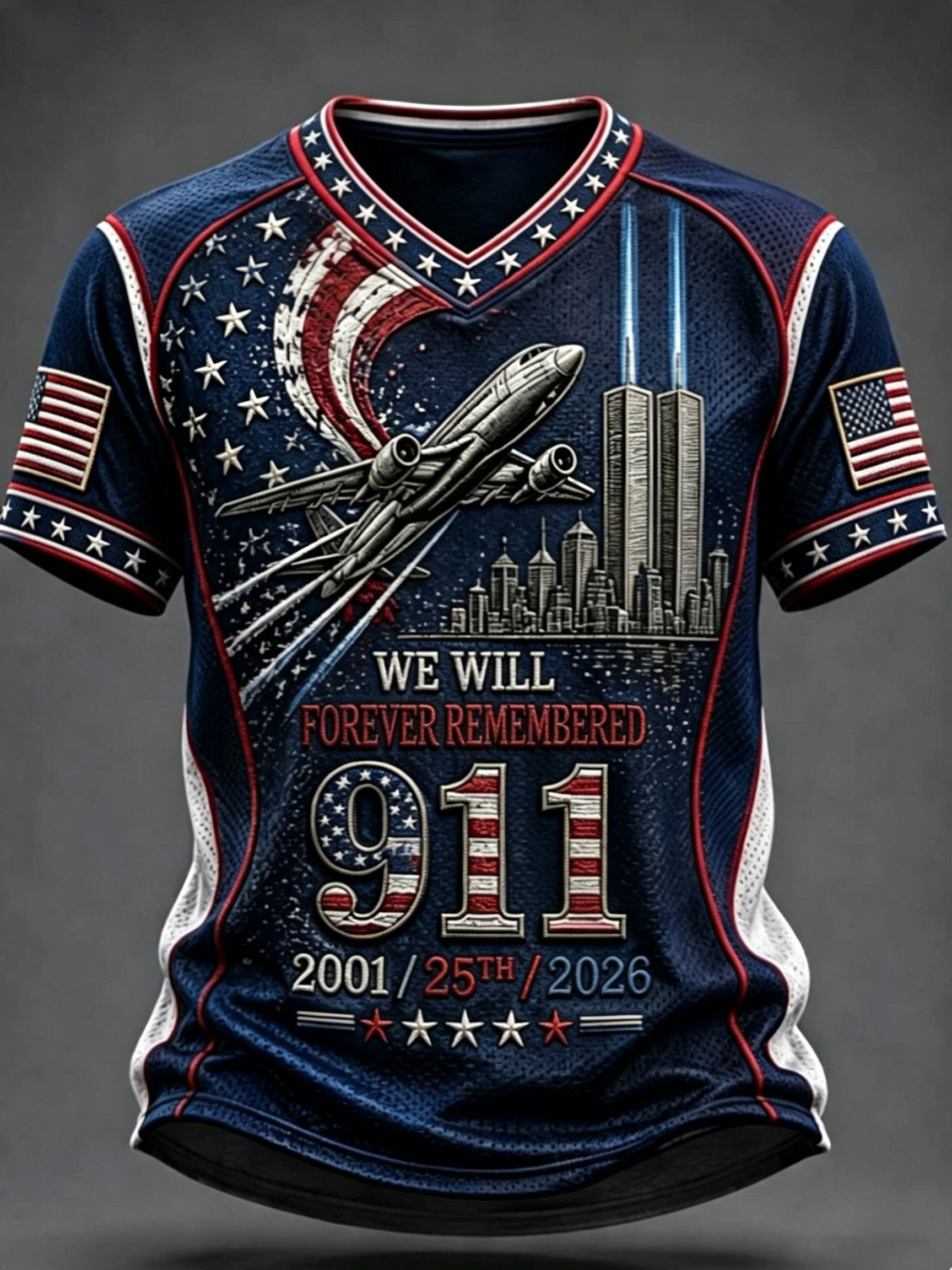 Men's 9/11 Anniversary Casual Printed T-shirt