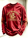 Men's Football Sports Pattern Waffle T-Shirt