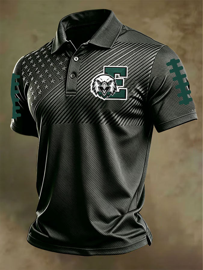 Men'S Football Printed Polo Shirt