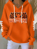 Women'S Football Print Hooded Sweatshirt