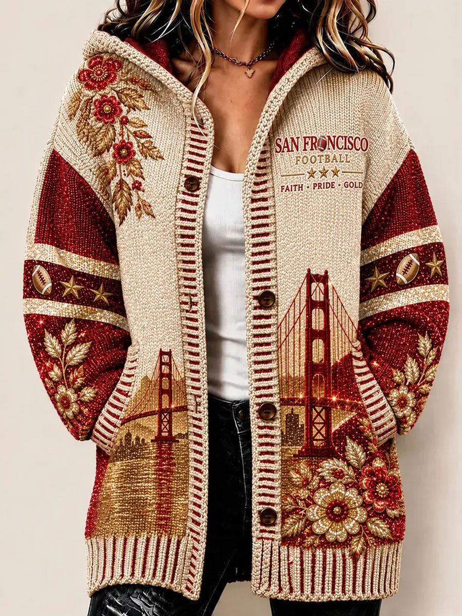 Women's American football Knitted Cardigan