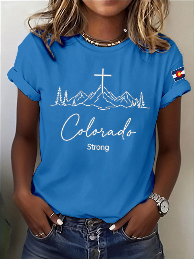Women'S Colorado Strong Printed Casual T-Shirt