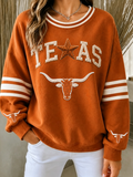 Women's Rugby Printed Round Neck T-shirt