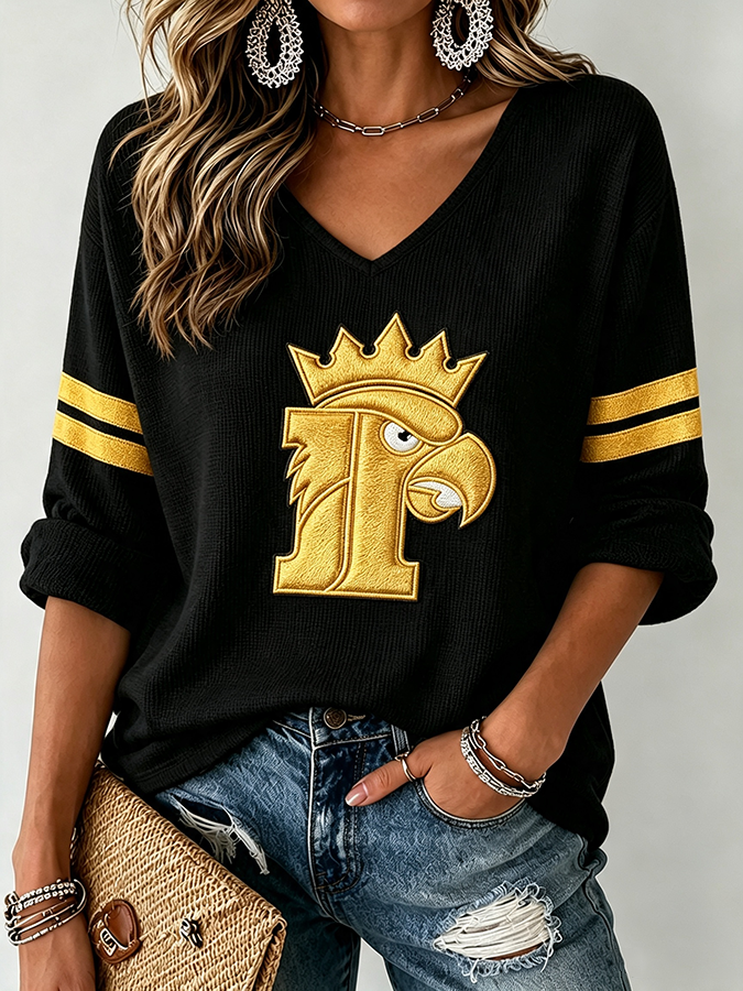 Women'S Football Casual Printed Top