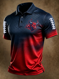 Men's Houston Texans Football Bull Logo Printed Polo Shirt