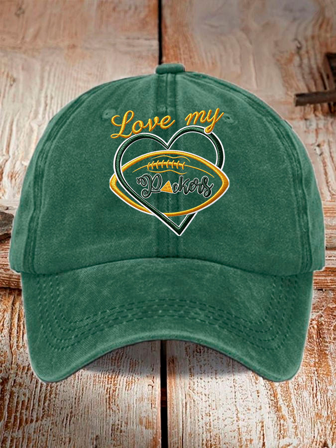 Unisex Football Washed Vintage Printed Baseball Cap