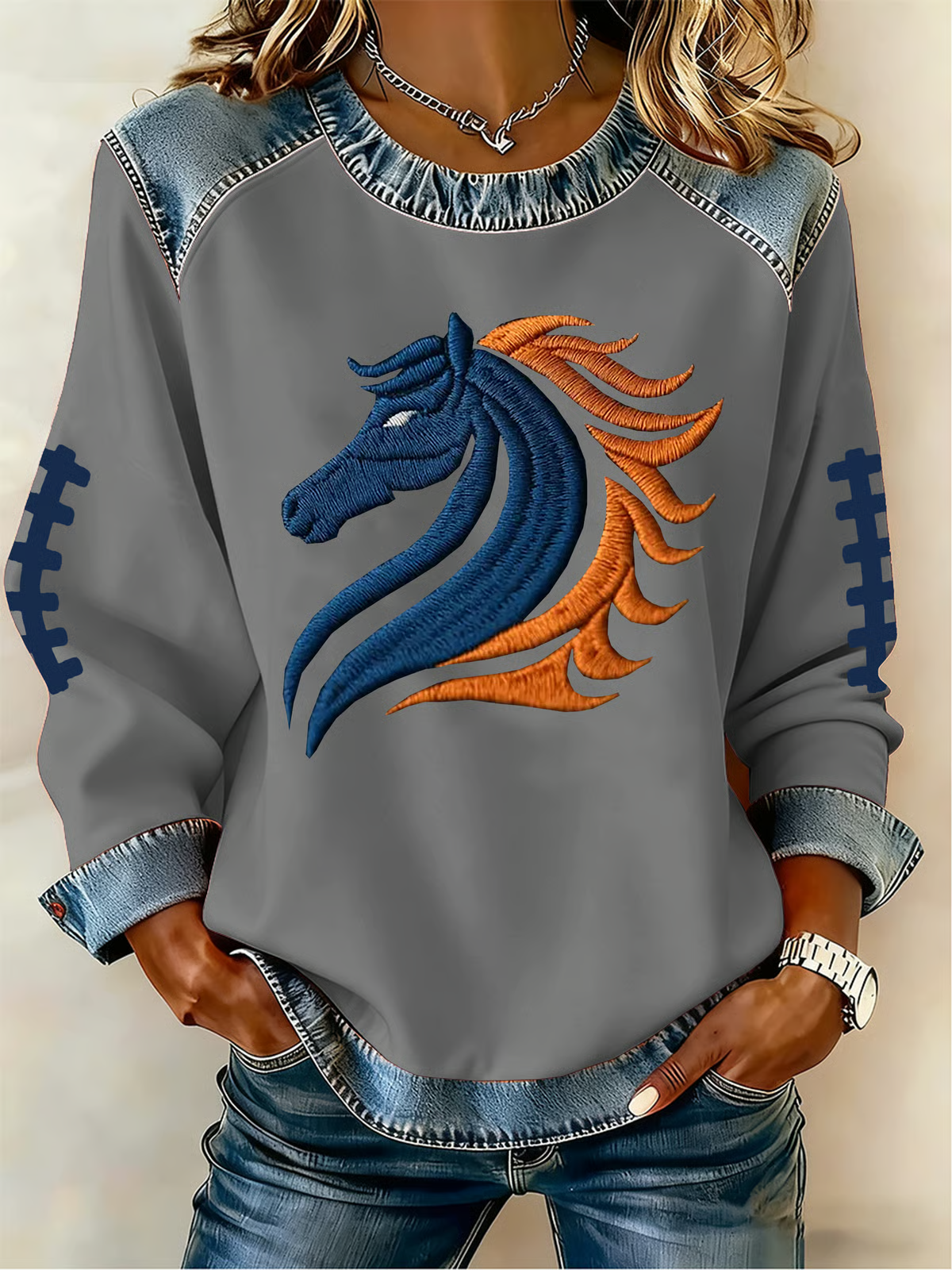 Women's Football Print Sweatshirt