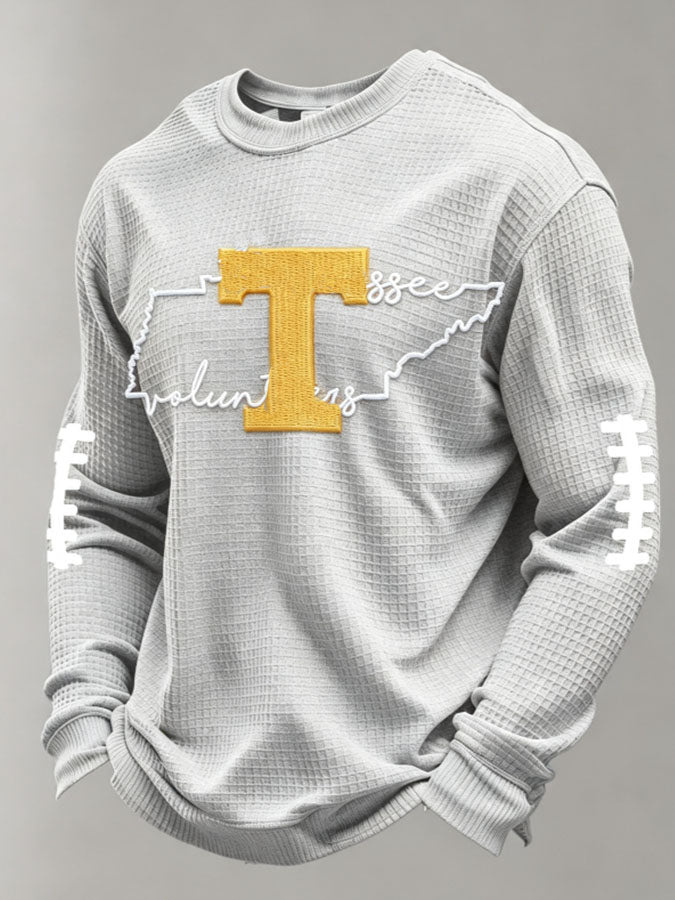 Men'S Football Printed Waffle T-Shirt