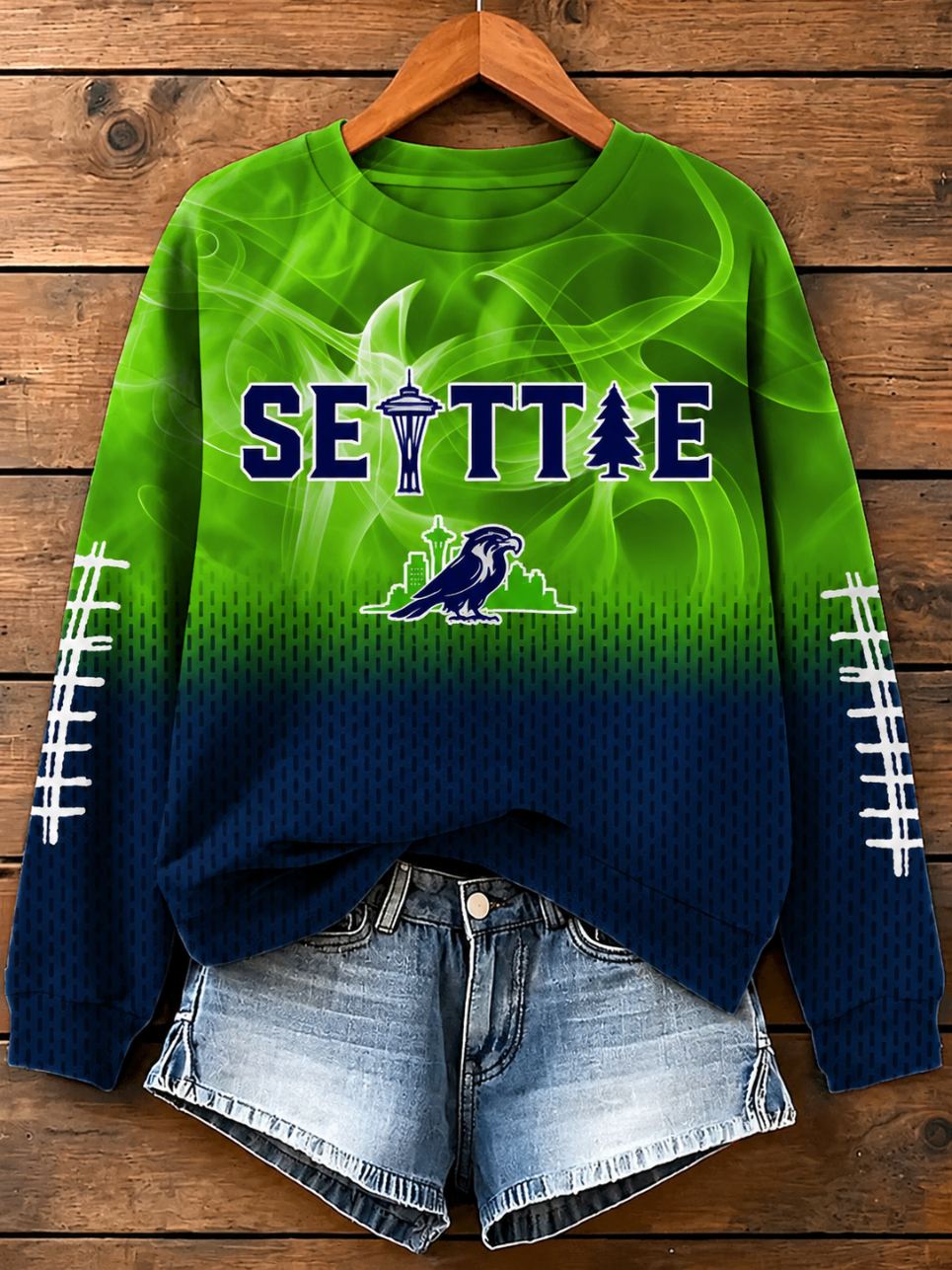 Women's Printed Crew Neck Sweatshirt