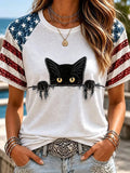 Women's America 250 Years 1776-2026 Print V Neck T-shirt