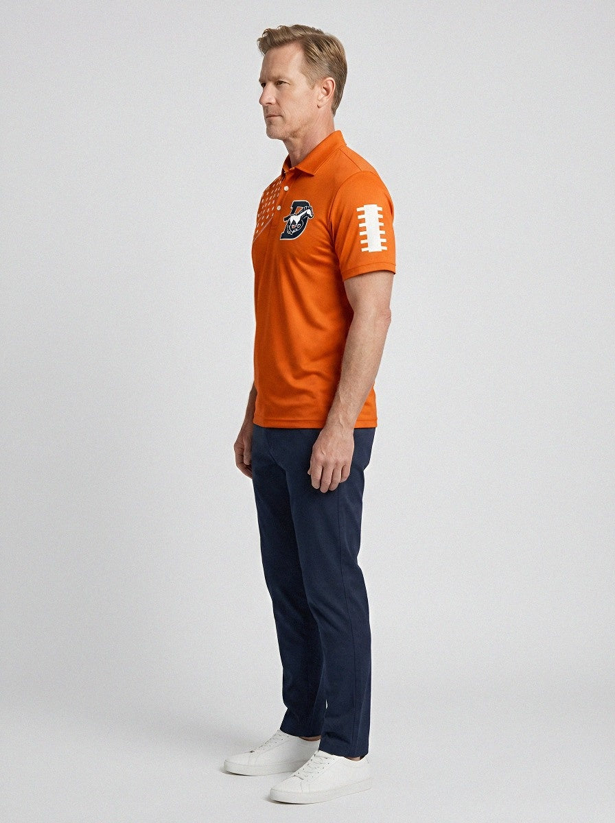 Men's Denver Football Fan Star Pattern Printed Polo Shirt